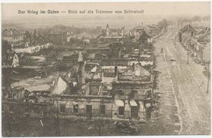 Schirwindt, Stadt, Kreis Schloßberg Schirwindt, Blick auf die Trümmer der Stadt, I.Weltkrieg 