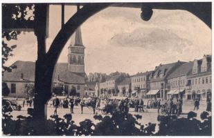 Schloßberg, Kreisstadt, Kreis Schloßberg Pillkallen Kr. Schlossberg, Blick auf den Marktplatz 