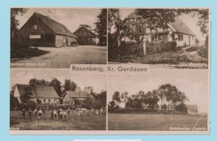 Rosenberg Kr. Gerdauen, Kreis Gerdauen Rosenberg Kr. Gerdauen, Gasthaus Albert Bohl, Poststelle, Schule, Gutshaus 