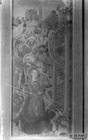 Bartenstein, Kreis Bartenstein Bartenstein,  Heimatmuseum - Altarschrein aus dem ehemaligen Hospital zum Hl. Geist mit geschlossenen Flügeln, Detail: Martyrium der Hl. Katharina 