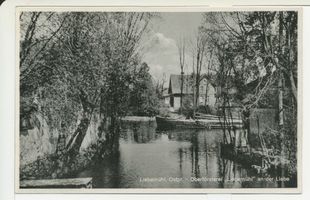Liebemühl, Kreis Osterode Liebemühl, Partie an der Liebe mit Oberförsterei Prinzwald II Либемюль, место у реки Либе с лесничеством Принцвальд, II