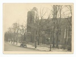 Tilsit, Stadt, Stadtkreis Tilsit Meerwischpark Tilsit, Kreuzkirche nach einem Bombenangriff III 