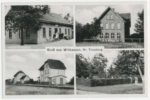 Willkassen, Kreis Treuburg Willkassen, Gasthaus, Schule, Bahnhof, Heldenfriedhof 