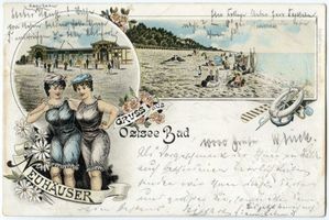 Neuhäuser, Kreis Samland Neuhäuser, Strandhalle; Damenbad 
