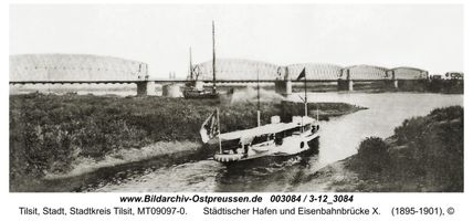 Tilsit, Stadt, Stadtkreis Tilsit  Tilsit, Privater und Städtischer Hafen an der Eisenbahnbrücke