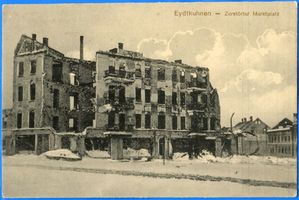 Eydtkau, Kreis Ebenrode Eydtkuhnen, Zerstörter Marktplatz Erster Weltkrieg