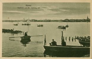 Memel, Stadt, Stadtkreis Memel Memel, Stadtbild von der Nehrung aus 