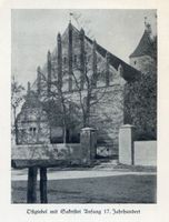 Aweyden, Kreis Sensburg Aweyden, Ev. Kirche, Ostgiebel mit Sakristei Авейден, евангелическая церковь, восточный фронтон с ризницей