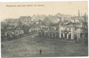 Hohenstein Kr. Osterode, Stadt, Kreis Osterode Hohenstein i. Ostpr., zerstörte Häuser II Erster Weltkrieg