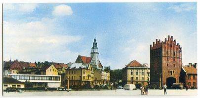 Allenstein, Stadtkreis Allenstein Allenstein, Ortsansicht mit Rathaus und Hohes Tor Allenstein, Neues Rathaus