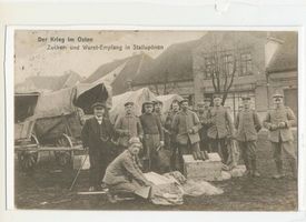 Ebenrode, Stadt, Kreis Ebenrode Stallupönen, Der Krieg im Osten, Zucker-und Wurstempfang in Stallupönen 