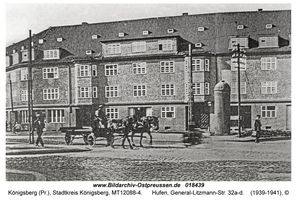 Königsberg (Pr.), Stadtkreis Königsberg General-Litzmann-Straße (fr. Fuchsberger Chaussee bzw. Stresemannstraße) 32a-d