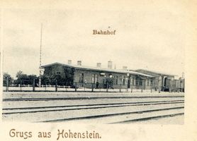 Hohenstein Kr. Osterode, Stadt, Kreis Osterode Hohenstein i. Ostpr., Bahnhof III Хоэнштайн в Восточной Пруссии, вокзал, III