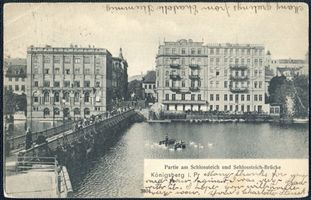 Königsberg (Pr.), Stadtkreis Königsberg Königsberg (Pr.), Partie am Schloßteich und Schloßteichbrücke II Königsberg, Schloßteichbrücke