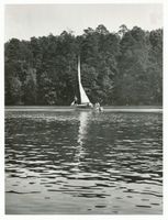  Masuren, Gusziensee mit Segler Мазурия, Гузянское озеро с парусником