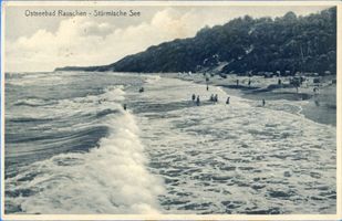Rauschen Kr. Samland, Kreis Samland Rauschen Kr. Samland, Strand bei stürmischer See Раушен, Самландский уезд, пляж при бурном море