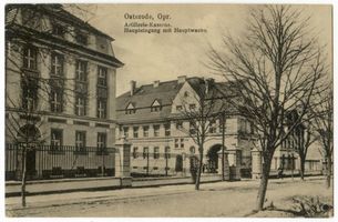 Osterode (Ostpr.), Kreis Osterode Osterode (Ostpr.), Artillerie-Kaserne, Haupteingang mit Hauptwache 