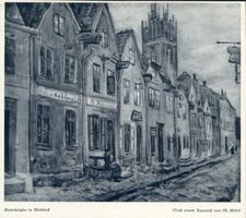 Mehlsack, Stadt, Kreis Braunsberg Mehlsack, Giebelhäuser Mehlsack, Stadtpanorama