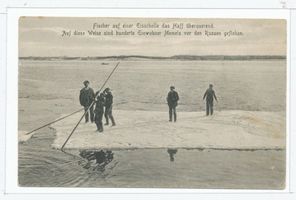  Kurisches Haff, Fischer auf einer Eisscholle 