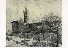 Königsberg (Pr.), Stadtkreis Königsberg Königsberg (Pr.), Schloß im Winter, Radierung Königsberg, Schloß