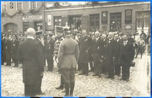 Passenheim, Stadt, Kreis Ortelsburg Passenheim, Mackensen-Besuch zur Einweihung der Mackensen-Schule Пассенхайм, визит Макензена на открытие школы Макензена