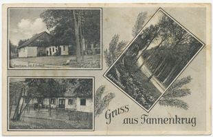 Tannenkrug, Kreis Samland Tannenkrug, Gasthaus, Inh. R. Golloch mit Gartenseite und Bärenwinkel 