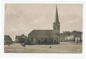 Schloßberg, Kreisstadt, Kreis Schloßberg Pillkallen Kr. Schlossberg, Marktplatz mit Kirche 