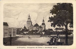 Königsberg (Pr.), Stadtkreis Königsberg Königsberg (Pr.), Königsgarten mit Schloß und Altstädtischer Kirche Königsberg, Schloß