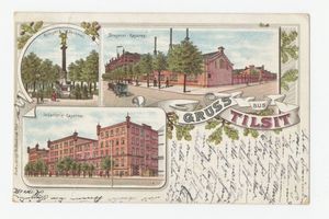 Tilsit, Stadt, Stadtkreis Tilsit  Tilsit, Krieger-Denkmal, Dragoner-Kaserne, Infanterie-Kaserne Tilsit, Reformierte Kirche, Kriegerdenkmal