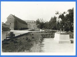 Gumbinnen, Stadt, Kreis Gumbinnen Magazinplatz Gumbinnen, Magazinplatz mit Elch IV Gumbinnen, Elchdenkmal