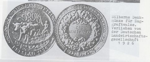 Königsberg (Pr.), Stadtkreis Königsberg Königsberg, Uniongießerei, Werft, Silberne Gedenkmünze für die Zug- Kraftwalze Königsberg, Union-Giesserei