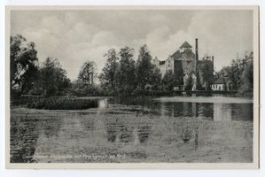 Gumbinnen, Stadt, Kreis Gumbinnen Friedrich-Wilhelm-Straße Gumbinnen, Flußpartie mit Prangmühlen AG Гумбиннен, вид на реке с акционерным обществом «Прангмюлен»