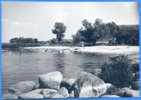 Rinderort, Kreis Labiau Rinderort, Blick auf den Ort von der Haffseite 
