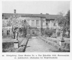 Königsberg (Pr.), Stadtkreis Königsberg Neuer Graben 6 Königsberg (Pr.), Neuer Graben, Nr. 6, Das Zschocksche Stift, Gartenansicht, 18. Jahrhundert 
