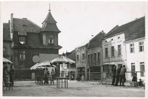 Sensburg, Stadt, Kreis Sensburg Sensburg, Marktplatz mit Geschäftshaus Steputat 