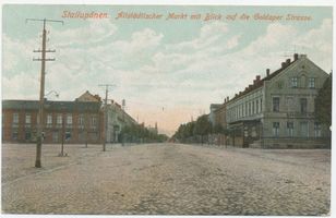 Ebenrode, Stadt, Kreis Ebenrode Stallupönen, Altstädtischer Markt m. Blick a. d.Goldaper Strasse 