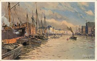 Königsberg (Pr.), Stadtkreis Königsberg Königsberg (Pr.), Hafen, Gemälde II Кёнигсберг (Пр.), порт, картина, II