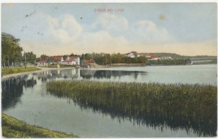 Walden, Ort mit Försterei und Bahnstation, Kreis Lyck Sybba, Ortsansicht über den Lycksee I 