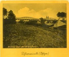 Schirwindt, Stadt, Kreis Schloßberg Schirwindt, Brücke über dem Grenzfluß 