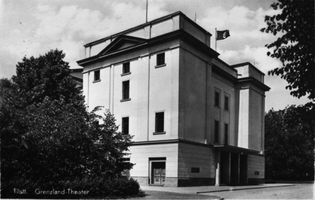 Tilsit, Stadt, Stadtkreis Tilsit  88 Tilsit, Grenzlandtheater von Südosten III Tilsit, Theater