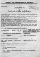 Johannisburg, Kreis Johannisburg Brandstraße 9 Johannisburg, Brandstraße, Lehrvertrag Günther Boettcher, Seite 1 Johannisburg (Kreis), nicht verortete Bildmotive