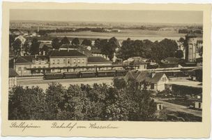 Ebenrode, Stadt, Kreis Ebenrode Ebenrode fr. Stallupönen, Bahnhof vom Wasserturm II 