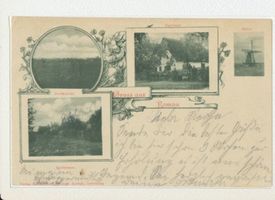 Romau, Kreis Wehlau Romau, Ortsansicht, Gasthaus, Mühle, Dorfstraße 