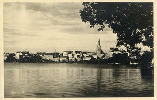 Lyck, Stadt, Kreis Lyck Lyck, Blick über den Lyck-See auf die Stadt IX Masurische Seen