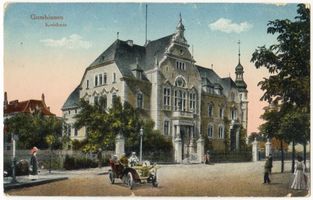 Gumbinnen, Stadt, Kreis Gumbinnen Hindenburgstraße (fr. Lindenstraße) Gumbinnen, Kreishaus VII Гумбиннен, здание уездного управления, VII