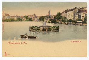 Königsberg (Pr.), Stadtkreis Königsberg Königsberg (Pr.), Schlossteich mit Schwanenhaus Кёнигсберг (Пр.), Замковый пруд с лебединым домиком
