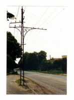 Tilsit, Stadt, Stadtkreis Tilsit Splitterer Straße Tilsit, Splitterer Str., Oberleitungsmast der Straßenbahn Тильзит, Шплиттерерштрассе, опора контактной сети трамвая