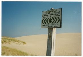  Kurische Nehrung, Grenze Litauen-Russland auf der Hohen Düne Kurische Nehrung, Dünen