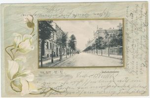 Tilsit, Stadt, Stadtkreis Tilsit Bahnhofstraße Tilsit, Bahnhofstraße, Blick nach Westen II Tilsit, Bahnhofsviertel (Kleffelstr., südl. der Stolbecker Str., Dragonerstr., Bahnhofstr.)