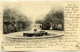 Kreuzburg (Ostpr.), Kreis Preußisch Eylau Creuzburg, Springbrunnen-Parthie im Stadtgrunde 
